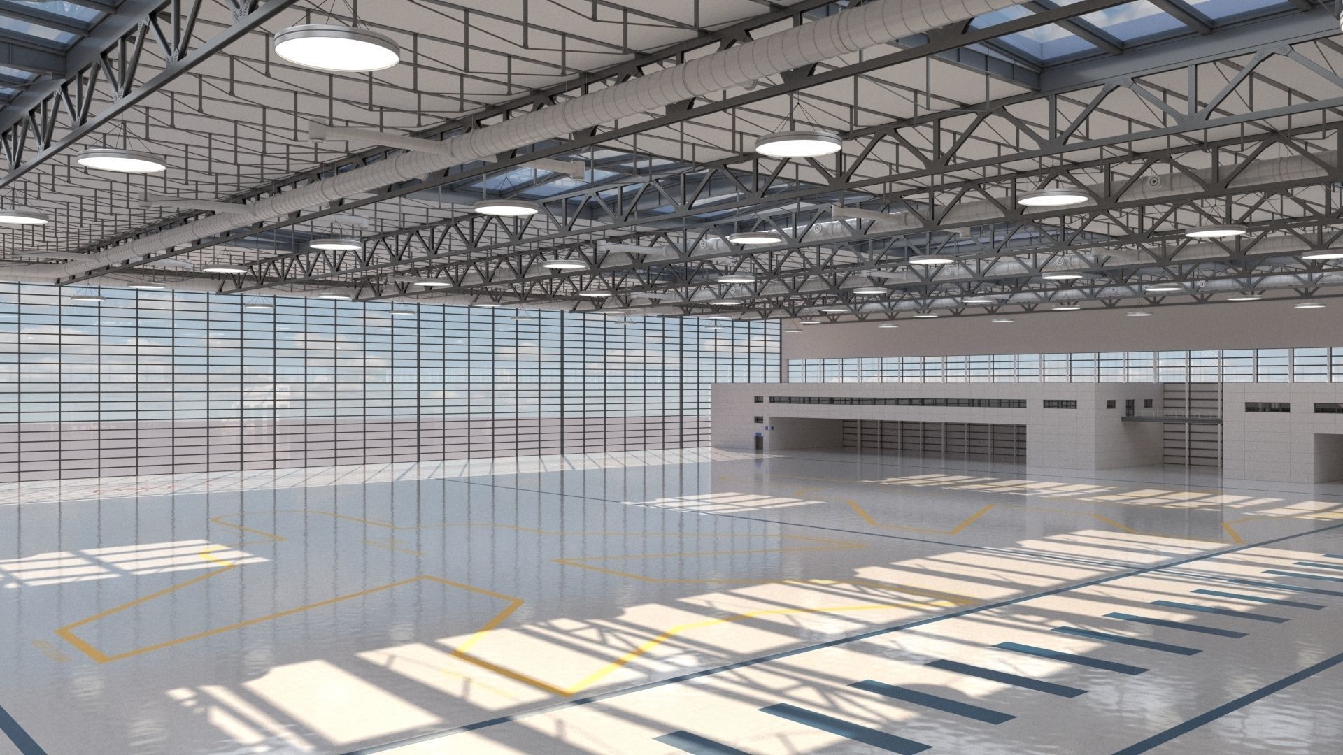 Hangar boeing 3D model_11