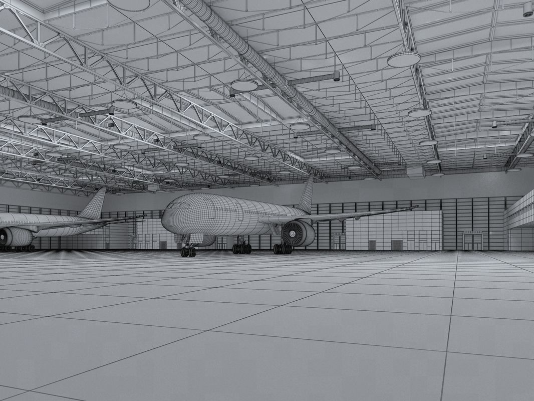 Hangar boeing 3D model_21