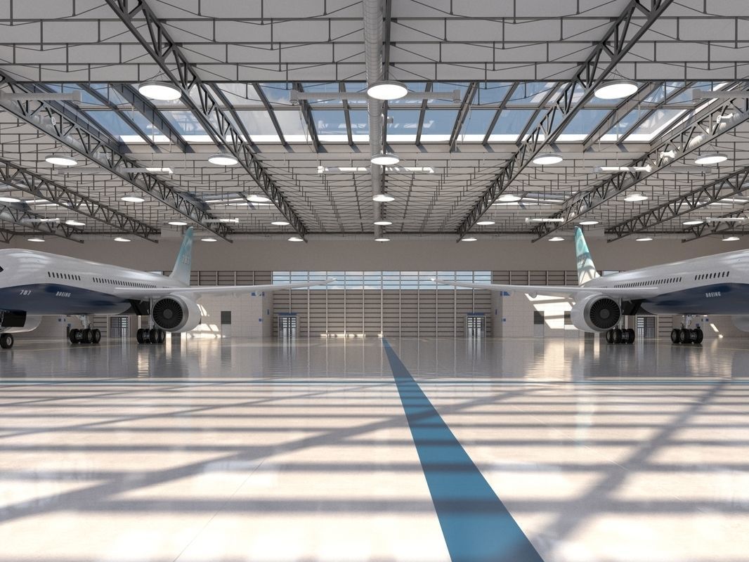 Hangar boeing 3D model_6