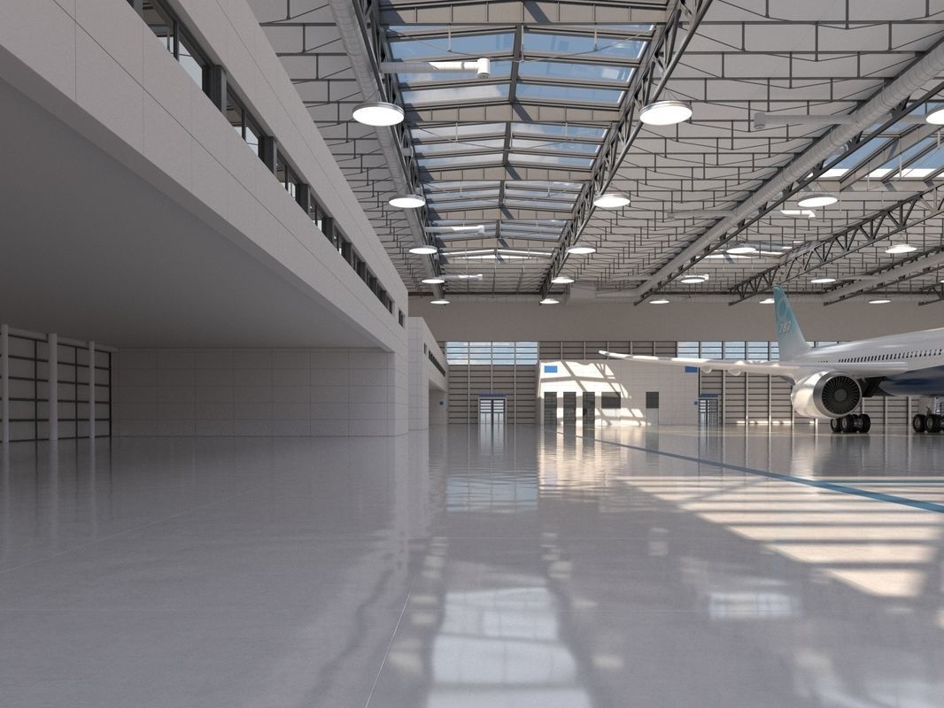 Hangar boeing 3D model_7