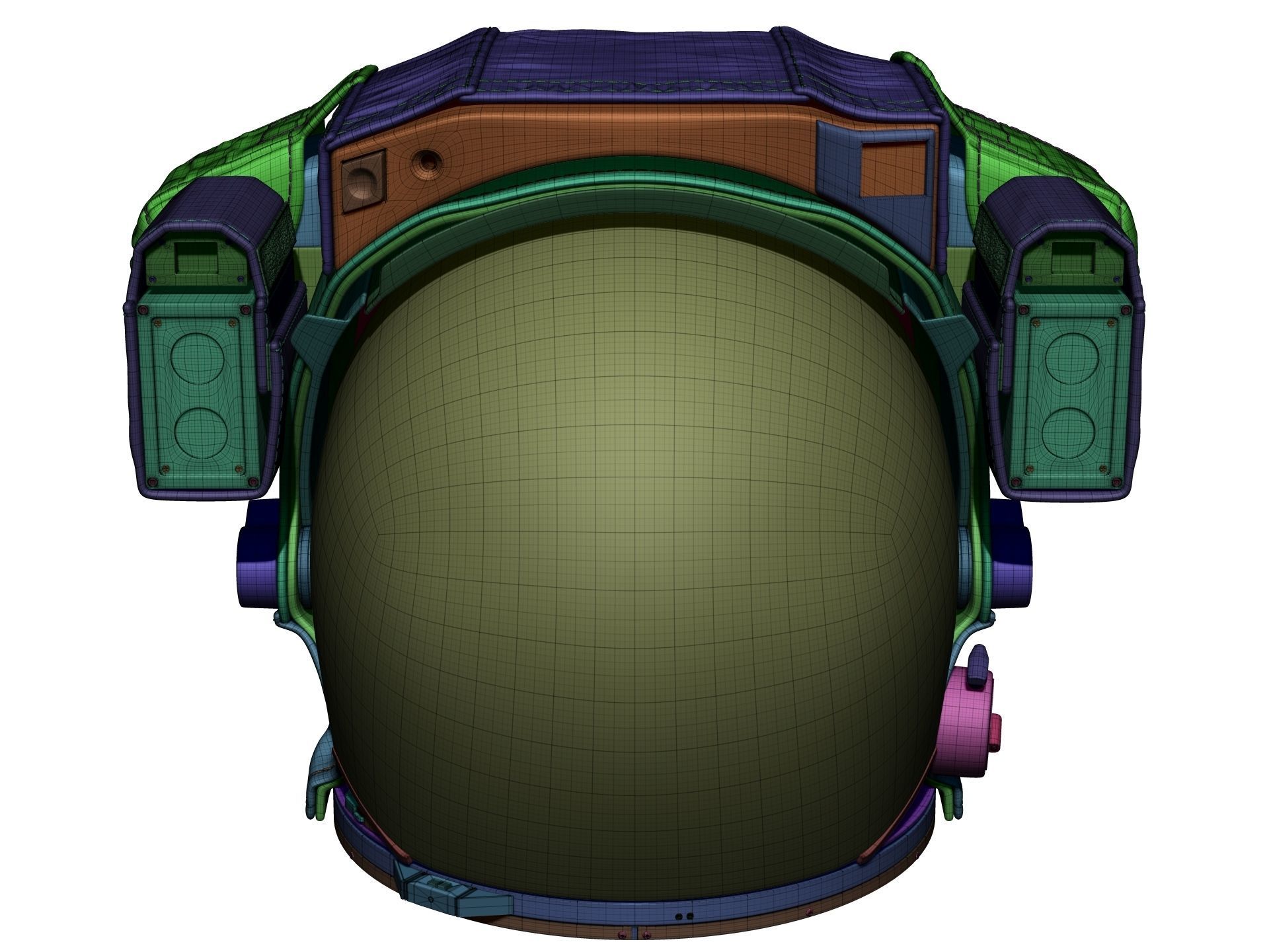 Astronaut Space Helmet - High Poly 3D model_14