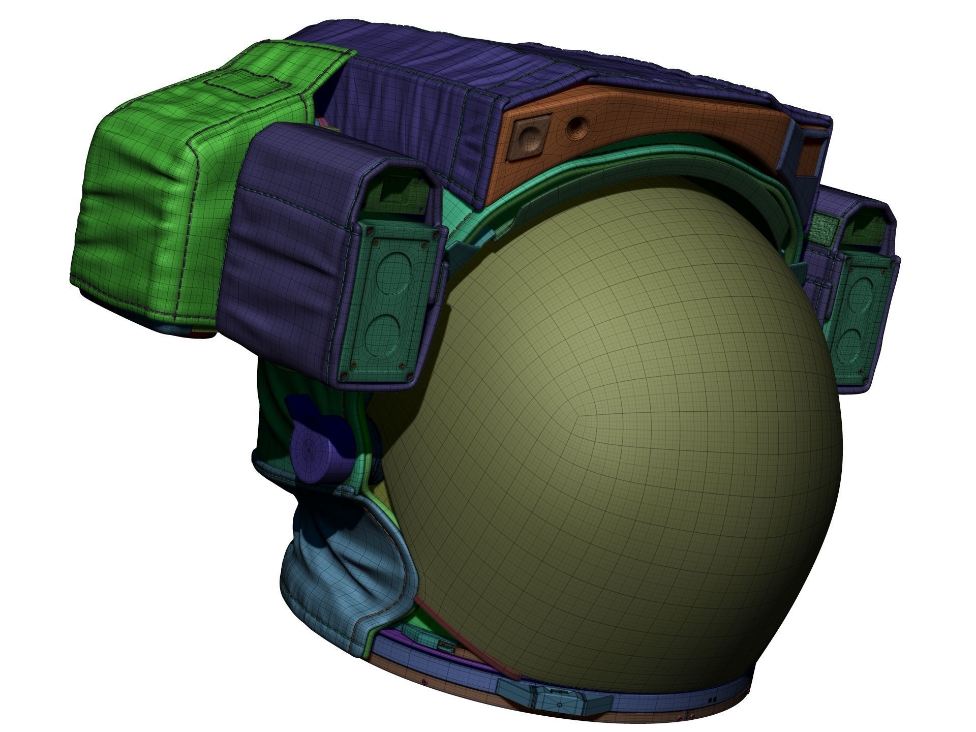 Astronaut Space Helmet - High Poly 3D model_15