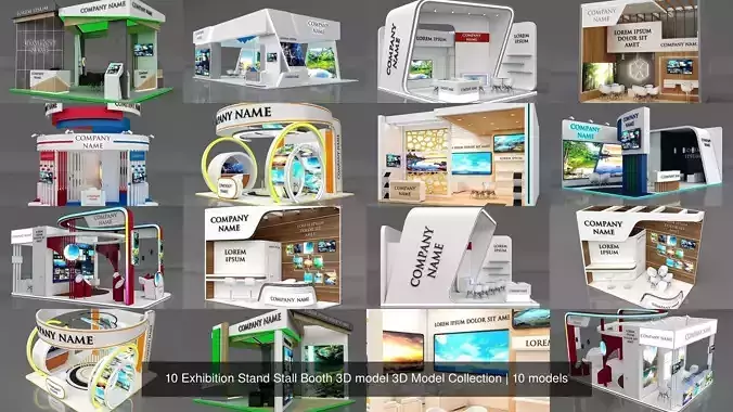 10 Exhibition Stand Stall Booth 3D model 3D Model Collection