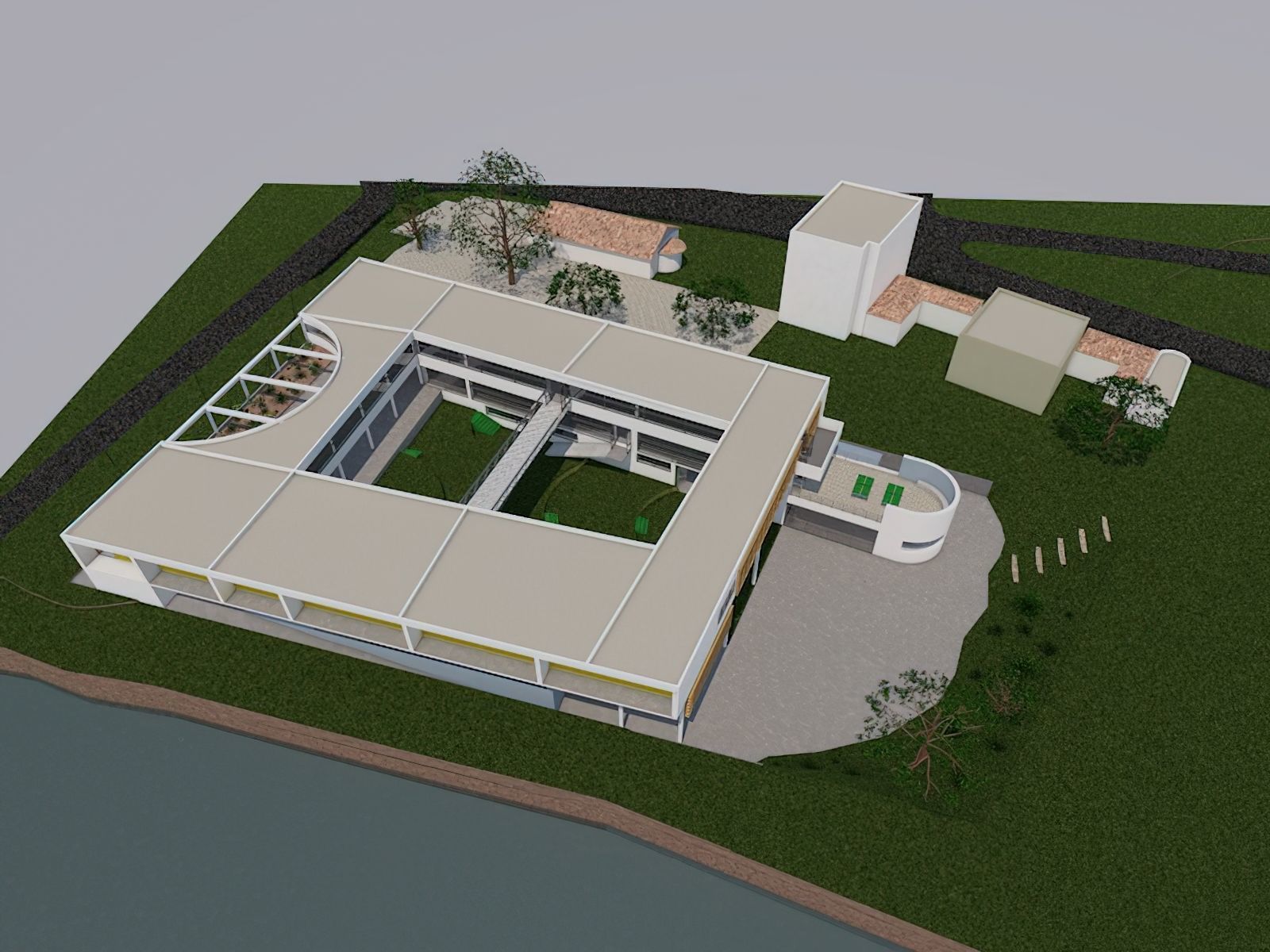 PUBLIC ELEMENTARY SCHOOL for Archicad with plans obj and fbx 3D model_1