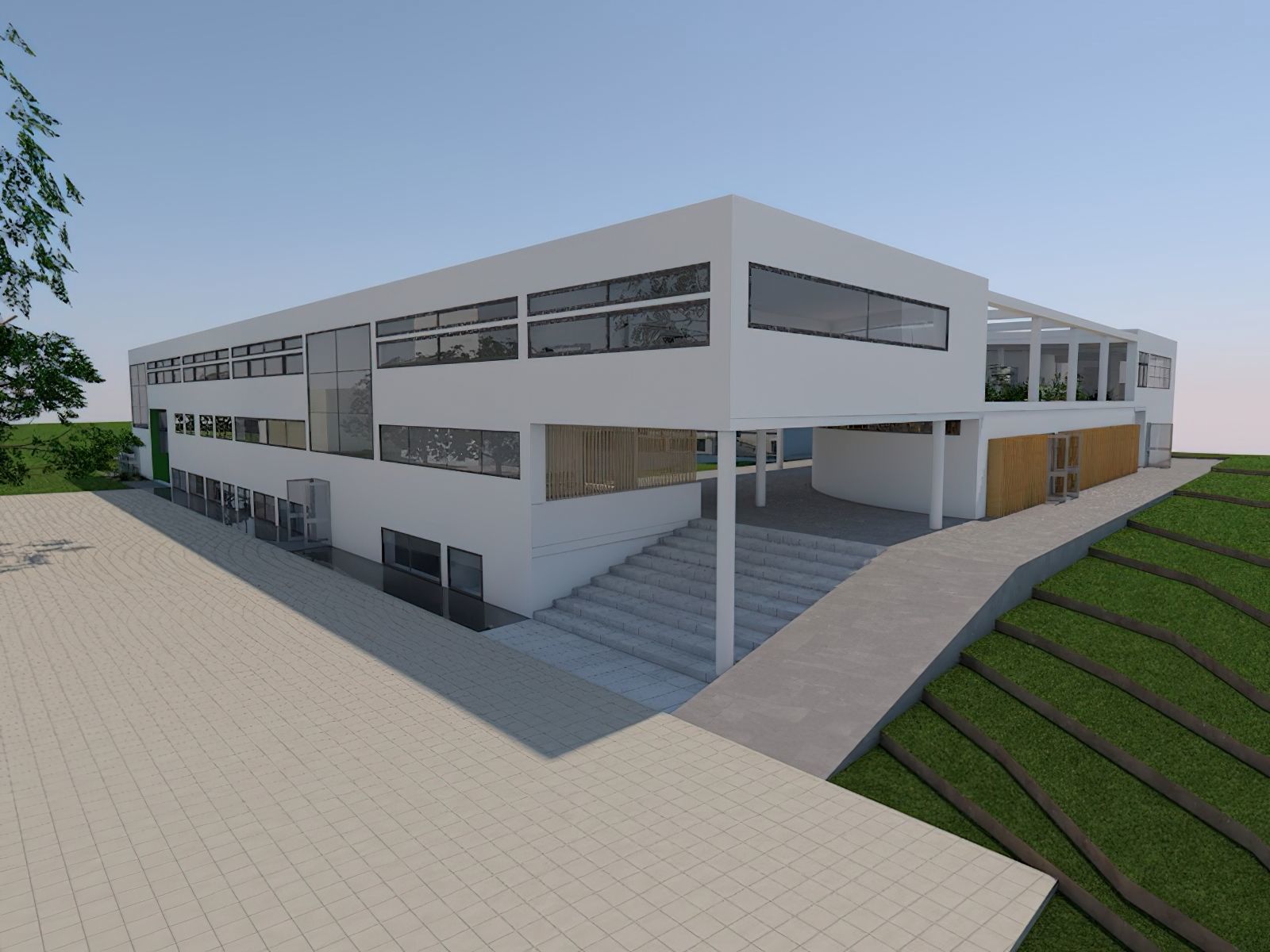 PUBLIC ELEMENTARY SCHOOL for Archicad with plans obj and fbx 3D model_5
