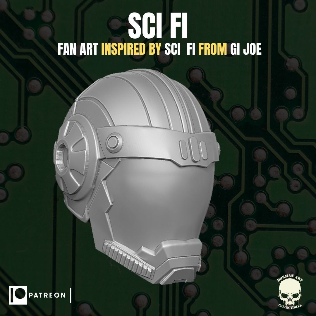 Sci Fi head for action figures 3D print model_6