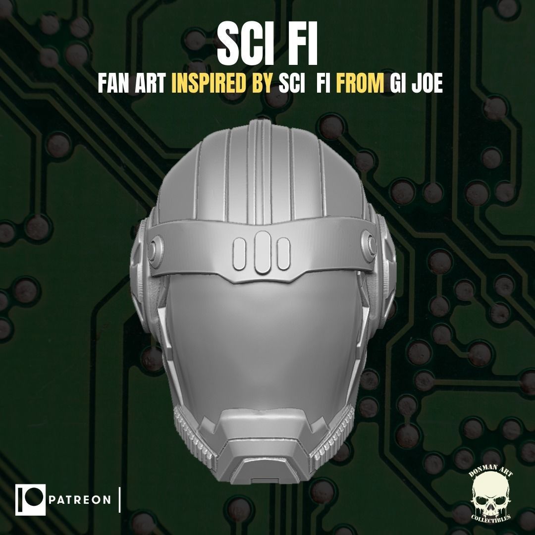 Sci Fi head for action figures 3D print model_2