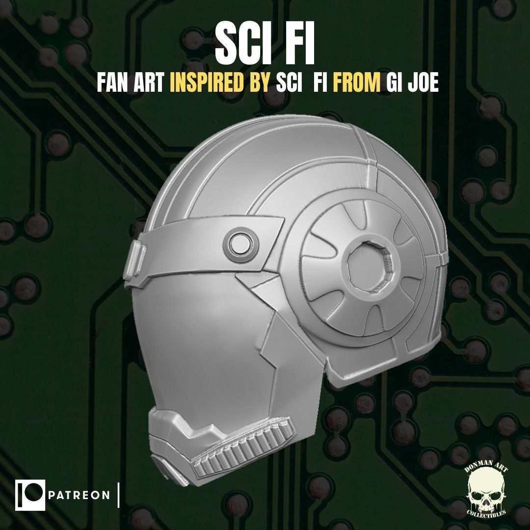 Sci Fi head for action figures 3D print model_9