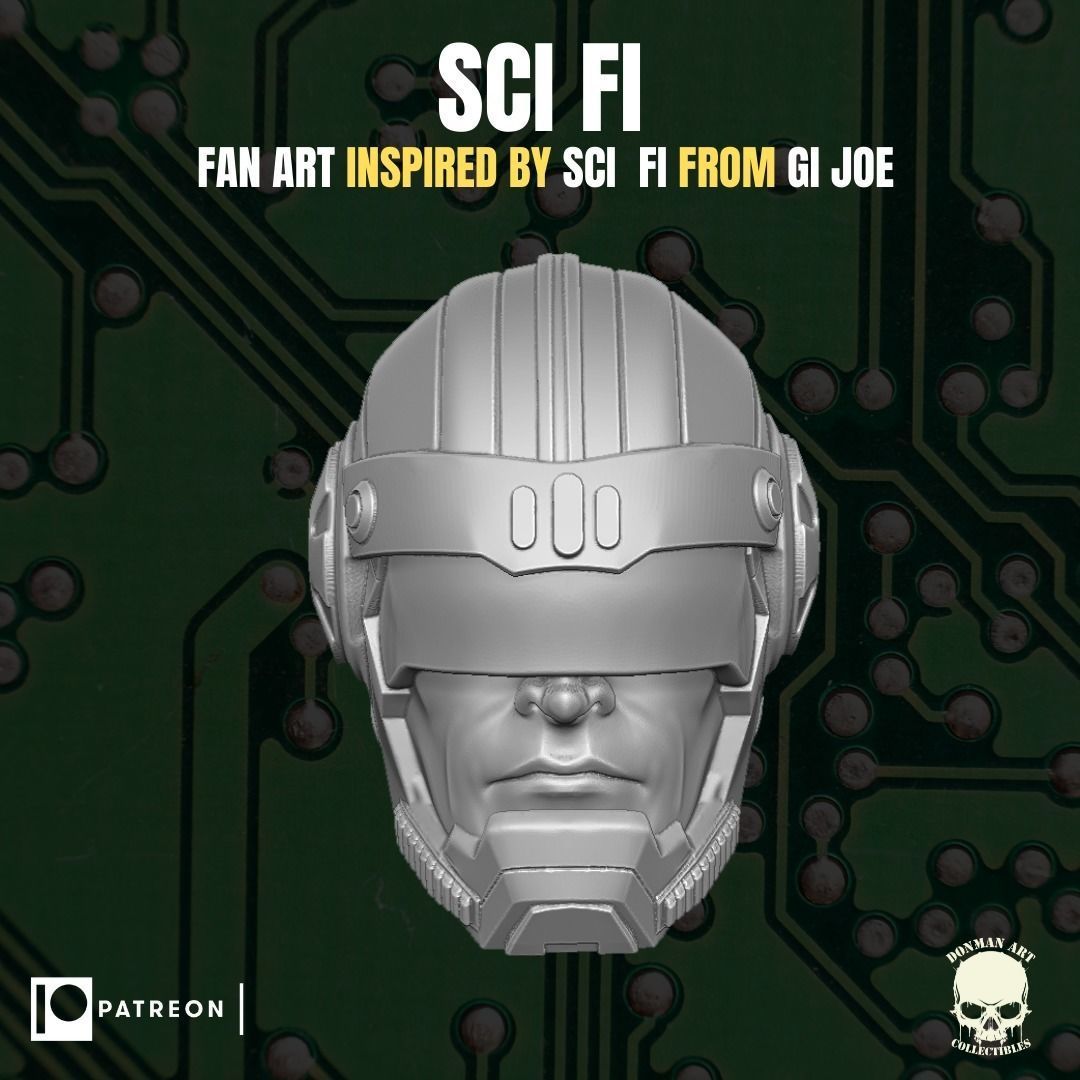 Sci Fi head for action figures 3D print model_11