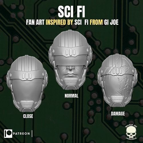 Sci Fi head for action figures 3D print model