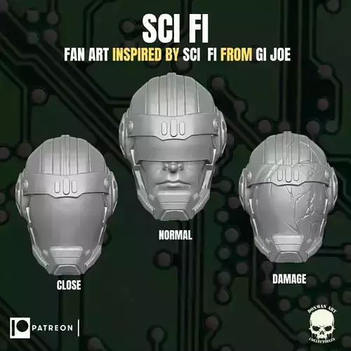 Sci Fi head for action figures 3D print model