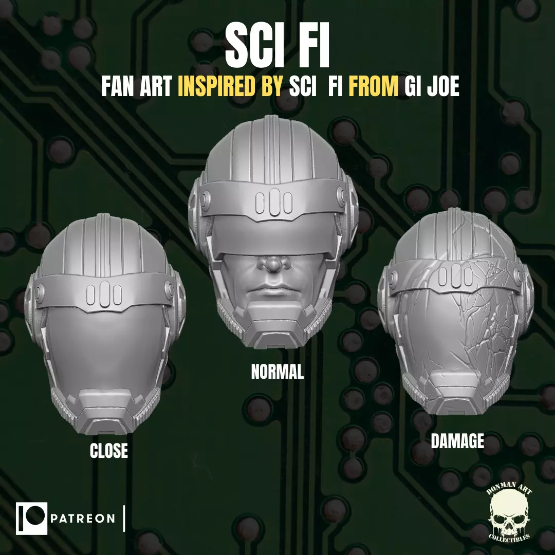 Sci Fi head for action figures 3D print model_0