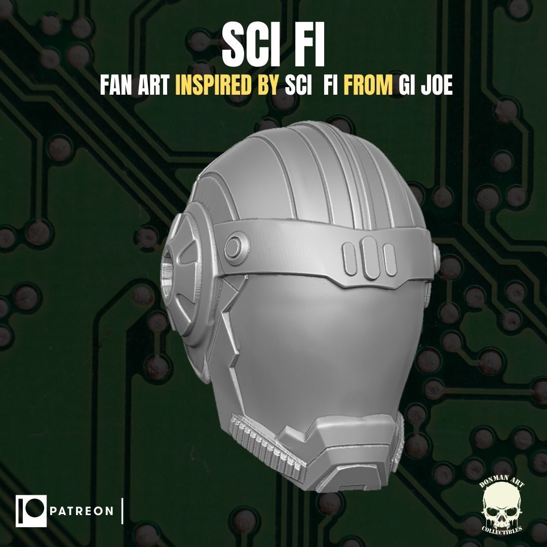 Sci Fi head for action figures 3D print model_4