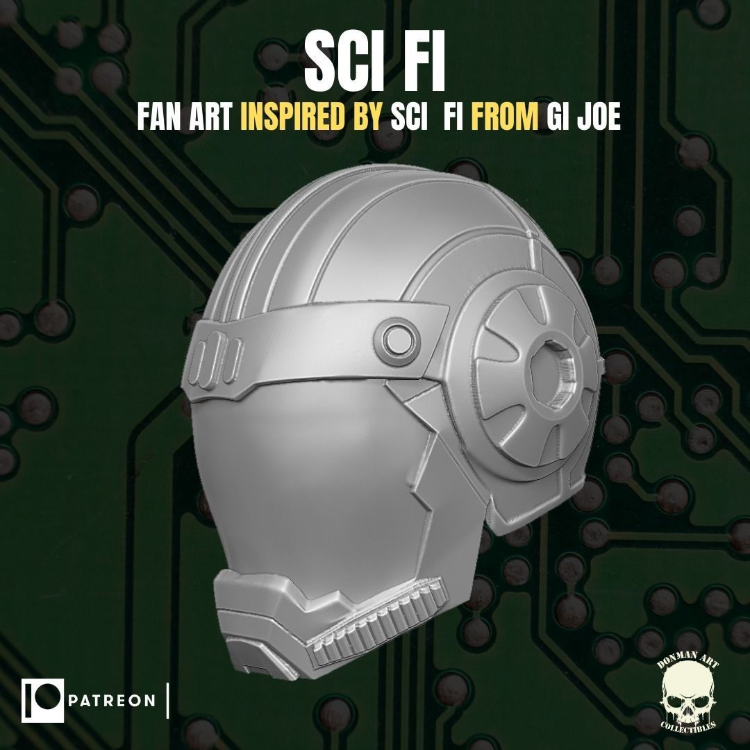 Sci Fi head for action figures 3D print model_7