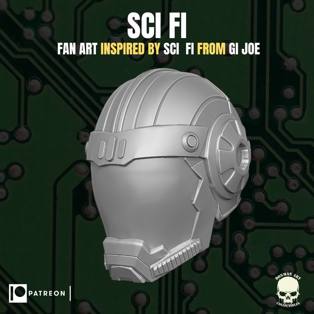 Sci Fi head for action figures 3D print model_5