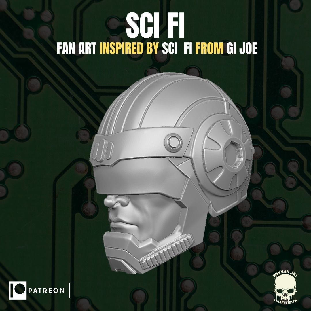 Sci Fi head for action figures 3D print model_25