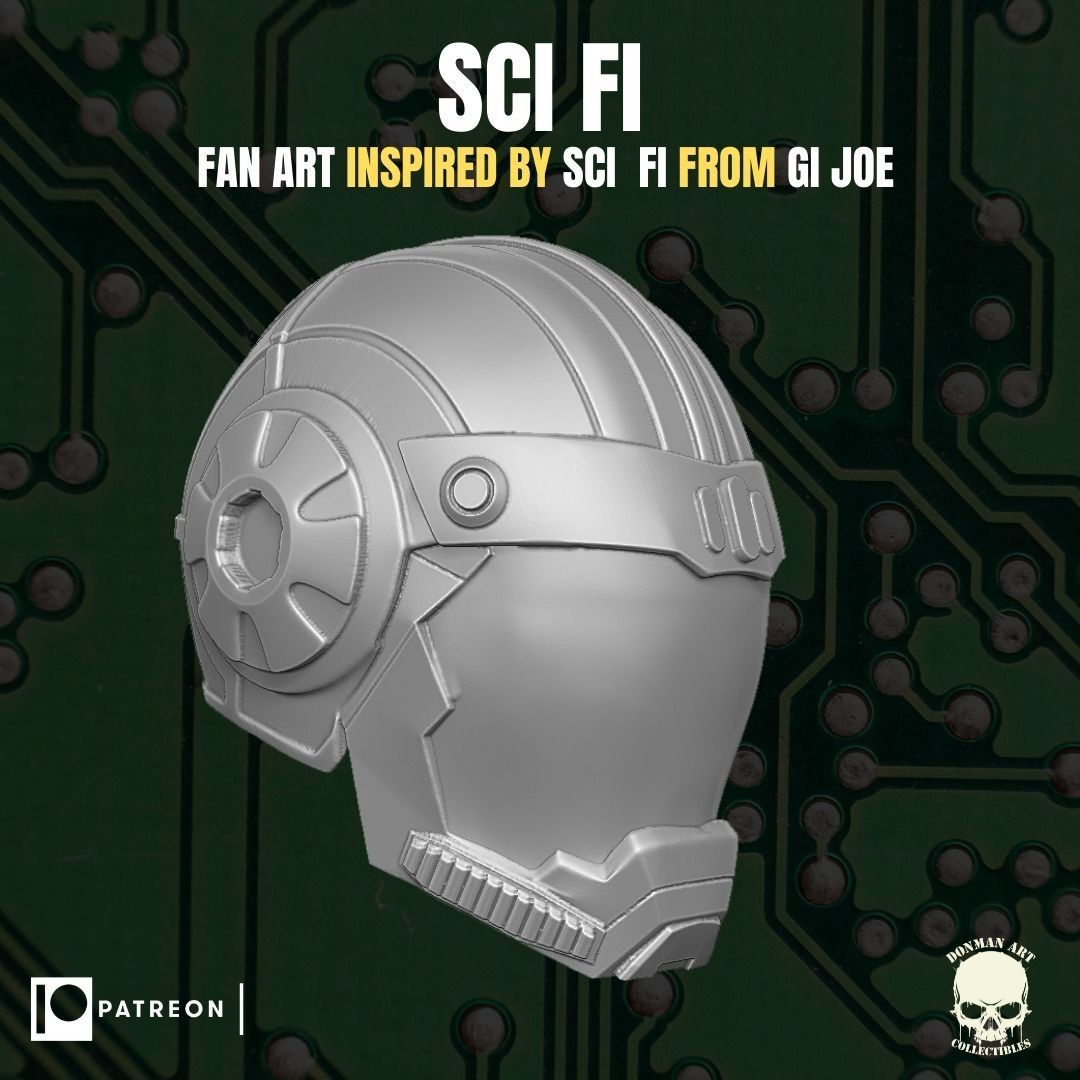 Sci Fi head for action figures 3D print model_8