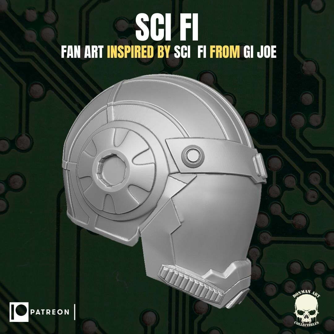 Sci Fi head for action figures 3D print model_10
