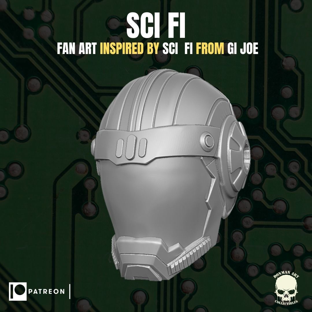 Sci Fi head for action figures 3D print model_3