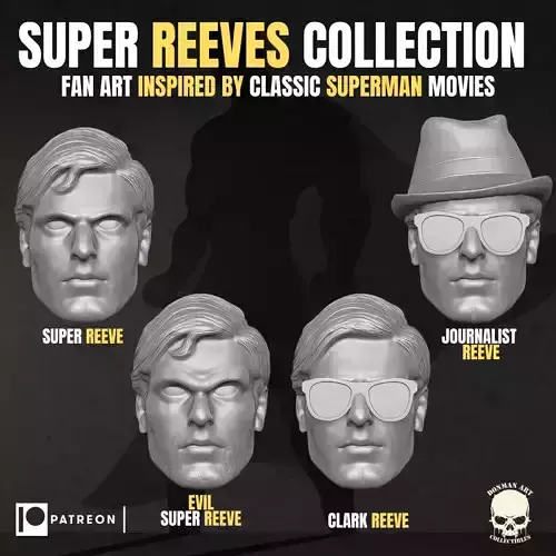 Super Reeves Head Collection for Action Figures