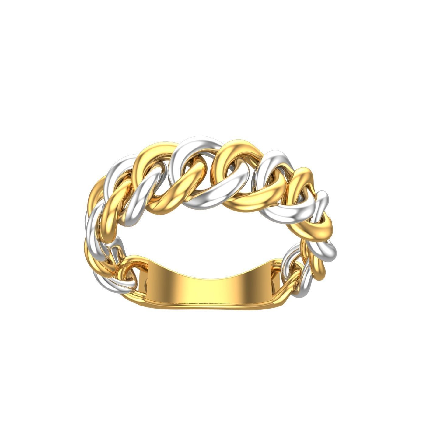 0108 - Cuban Chain Hiphop Ring 3D print model_3