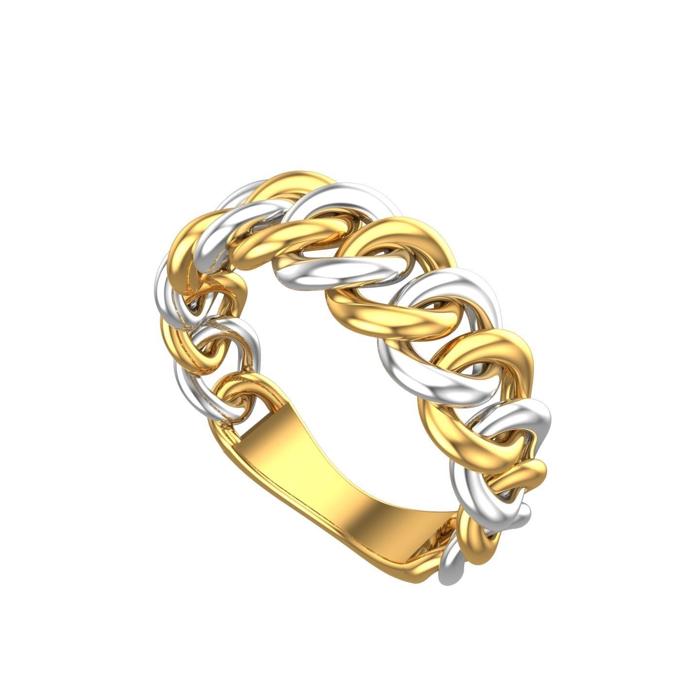 0108 - Cuban Chain Hiphop Ring 3D print model_2