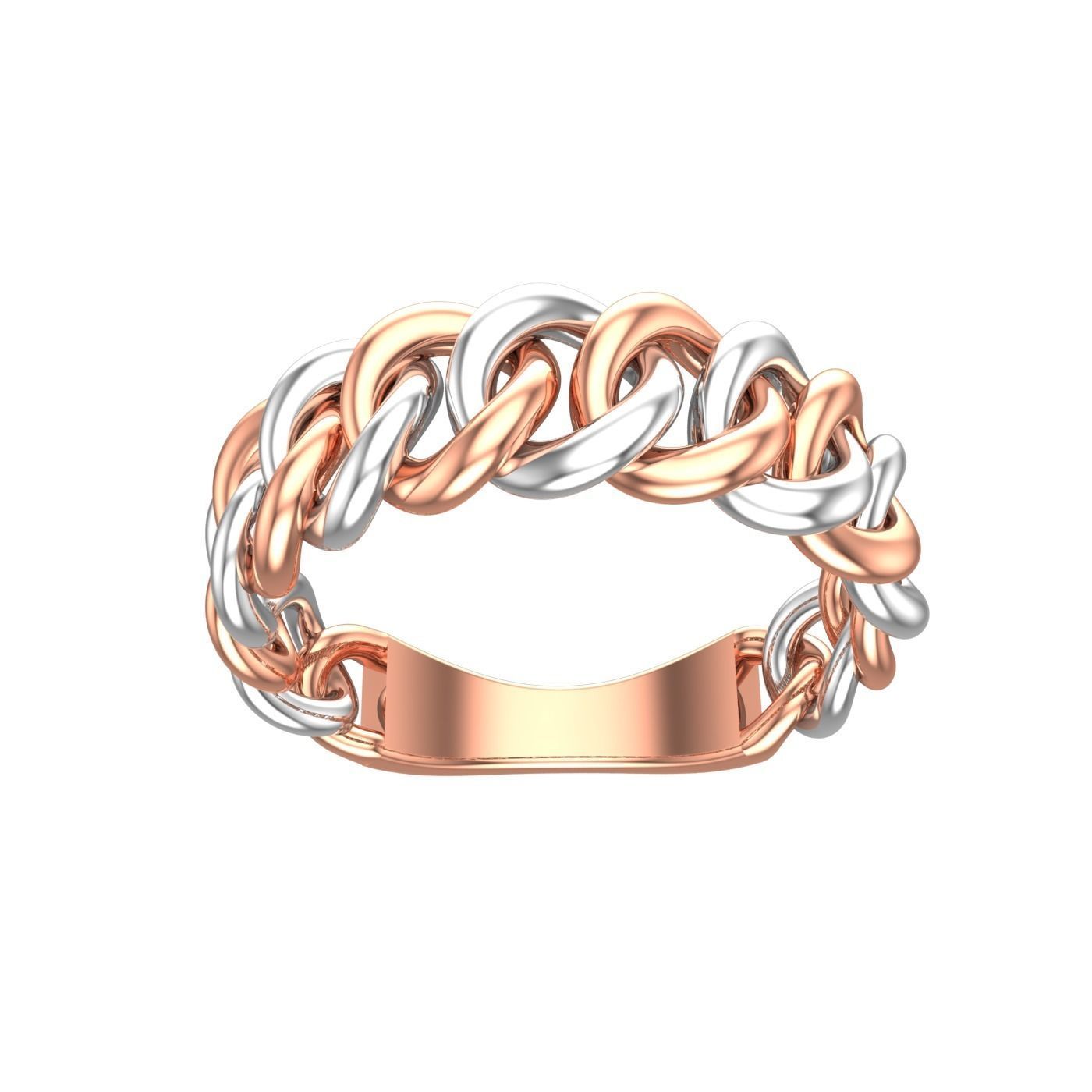 0108 - Cuban Chain Hiphop Ring 3D print model_1