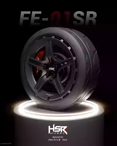 RIMS Velg Wheels HSR FE01SR Carbon fiber rotiform ssr oz bbs 3D model