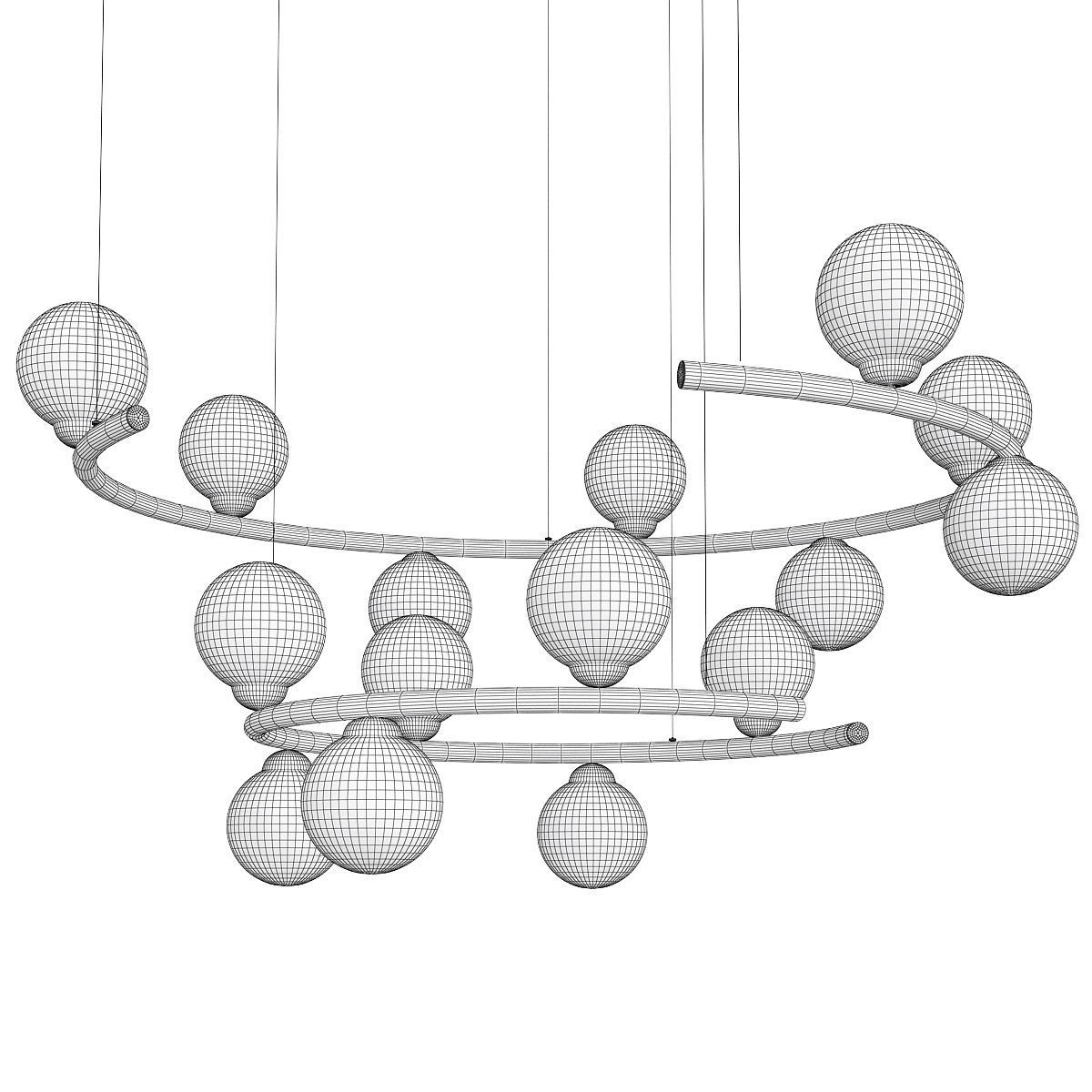 IMERENSE chandelier with balls hanging from it Low-poly 3D model_2