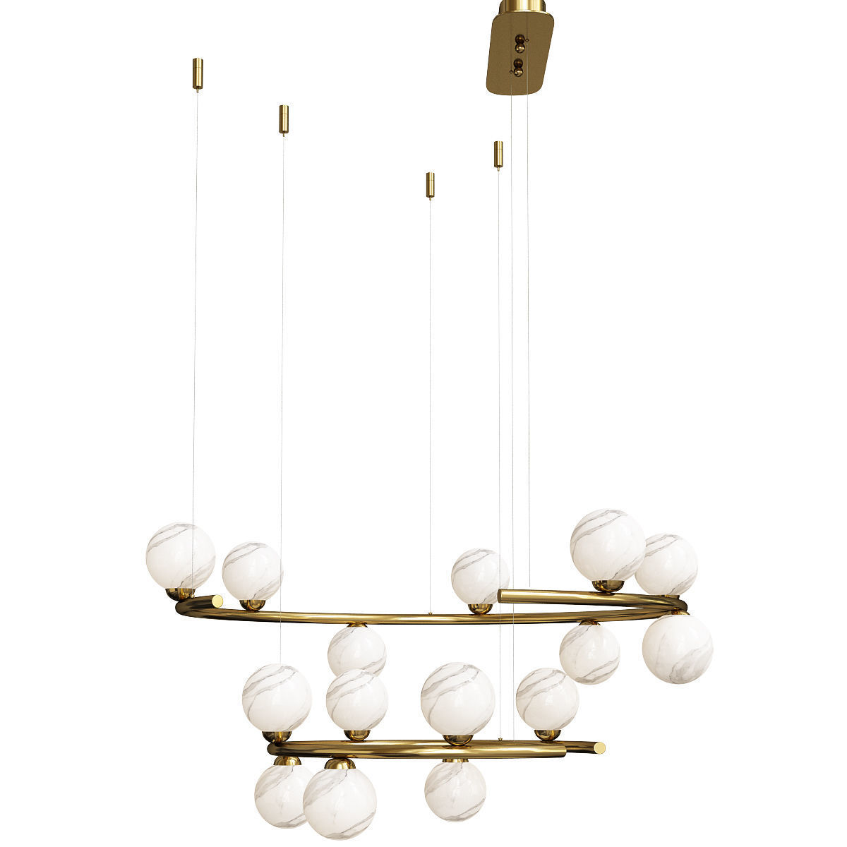 IMERENSE chandelier with balls hanging from it Low-poly 3D model_1