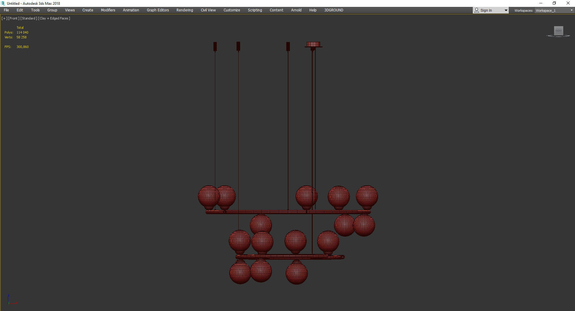 IMERENSE chandelier with balls hanging from it Low-poly 3D model_3