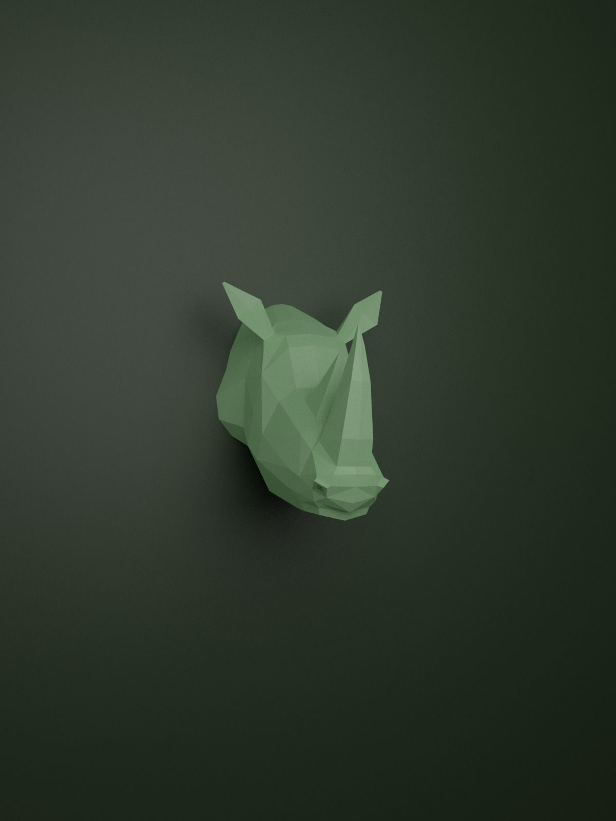 Low Poly Rhinoceros Head Mounted Sculpture 3D print model_6