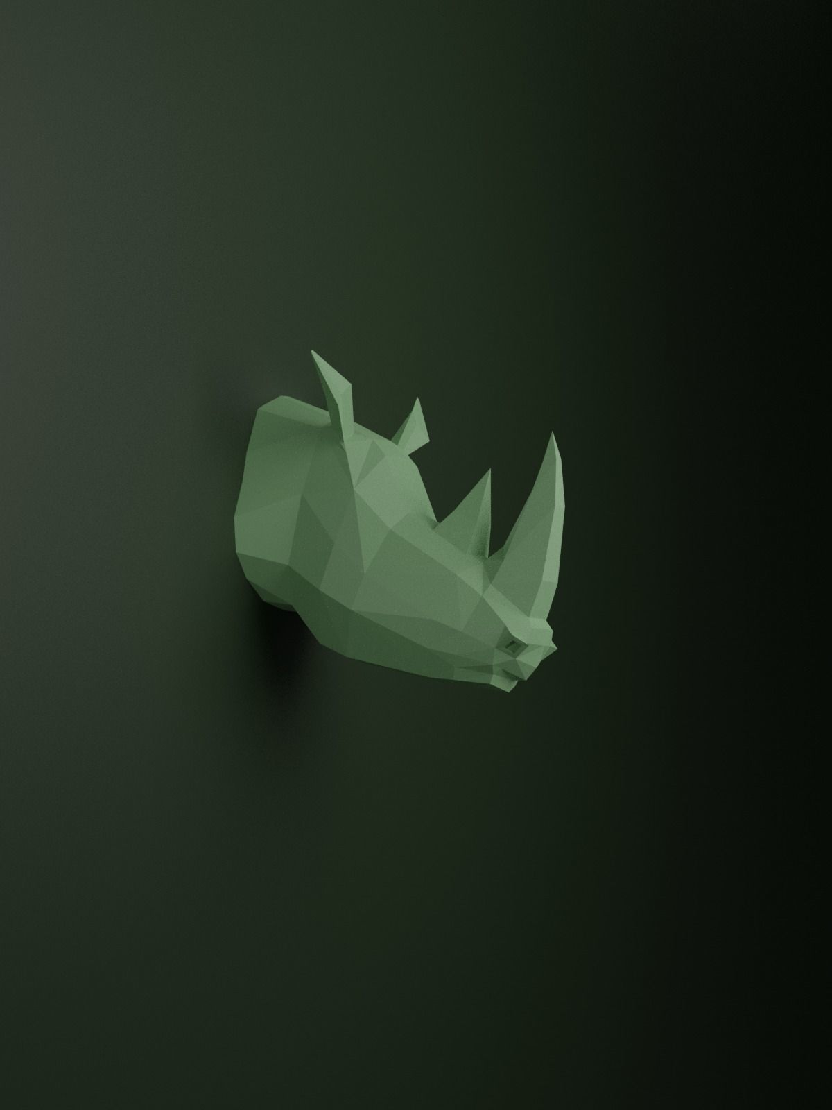 Low Poly Rhinoceros Head Mounted Sculpture 3D print model_5
