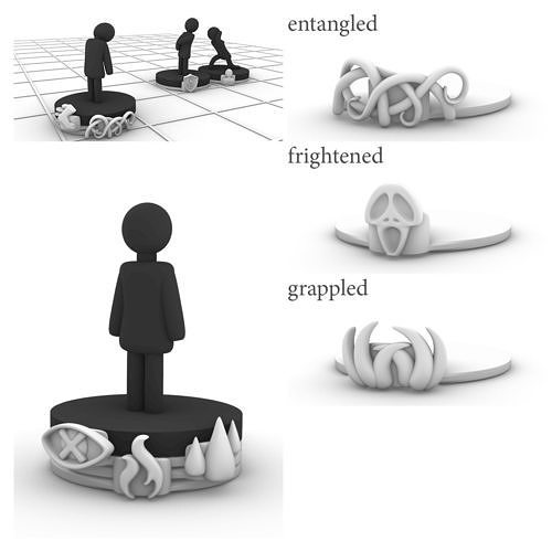 condition marker stacking plates entangled frightened grappled 3D print model