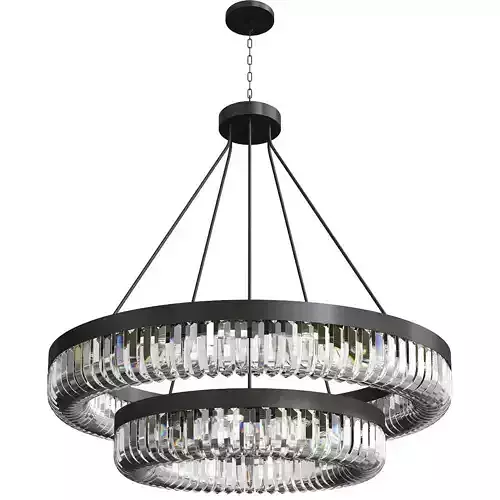 CURVED CRYSTAL BASKET TIERED CHANDELIER