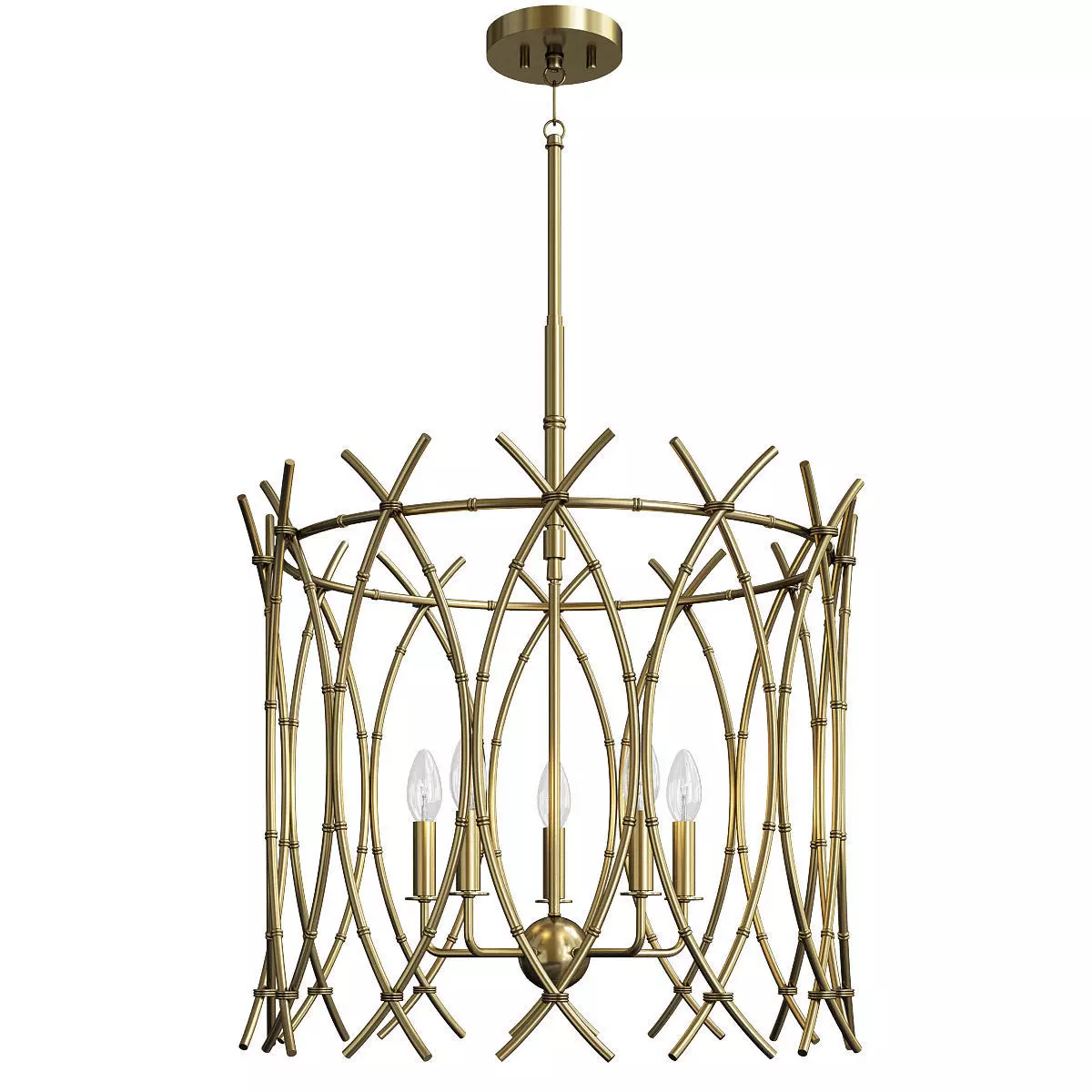 WOVEN BAMBOO CHANDELIER Low-poly 3D model