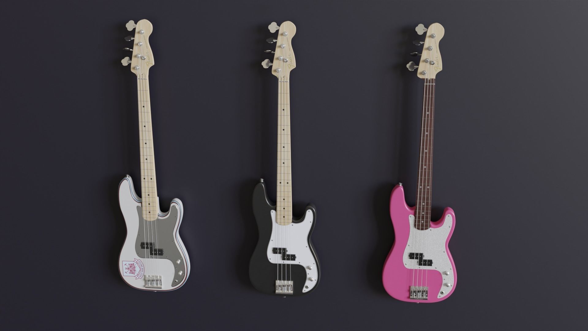 Bass Guitar - Fender Precision Bass 3D model_1