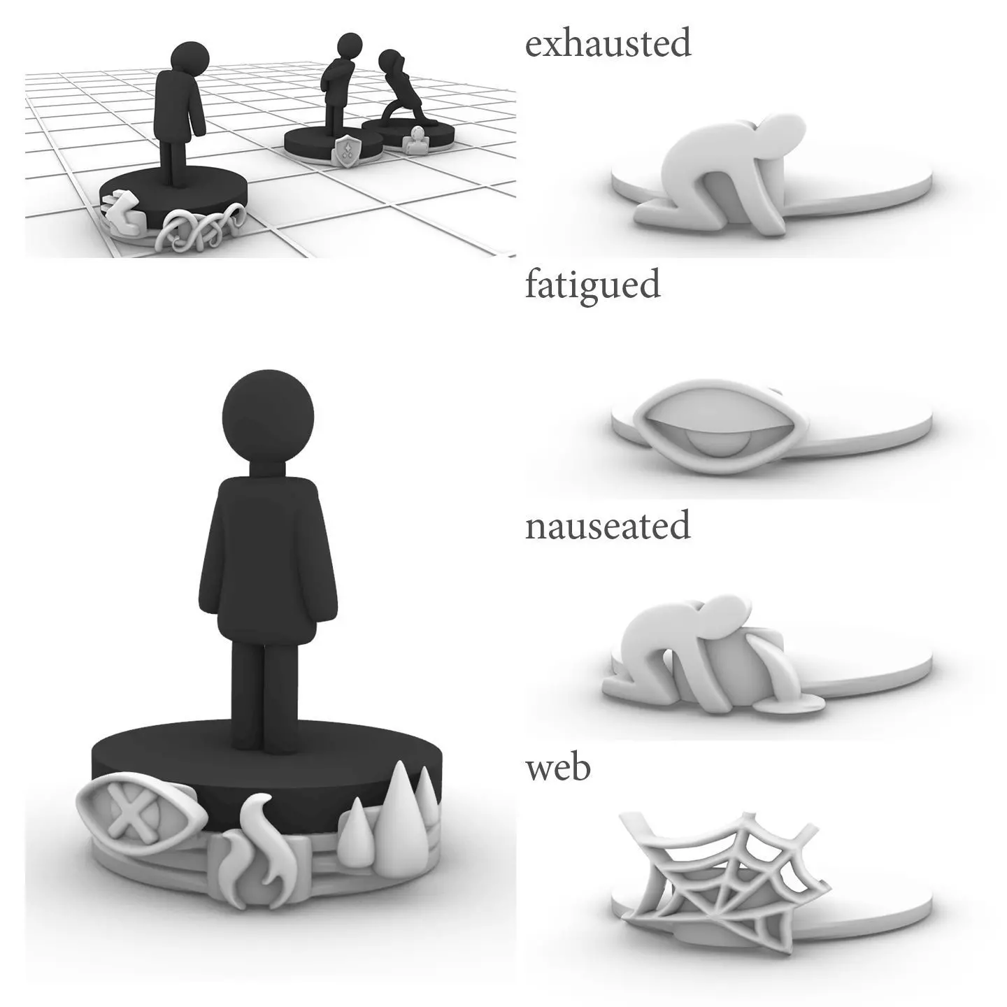 condition marker stacking plate exhausted fatigued nauseated web 3D print model