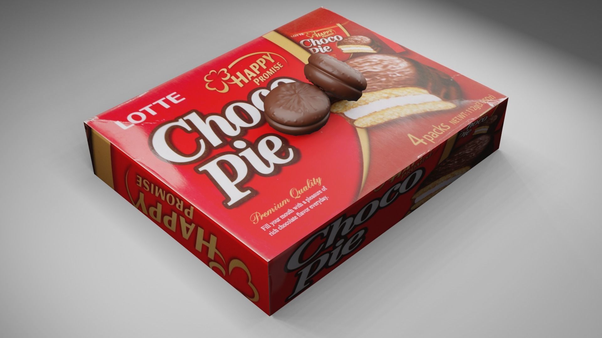 Choco Pie 3D model_1