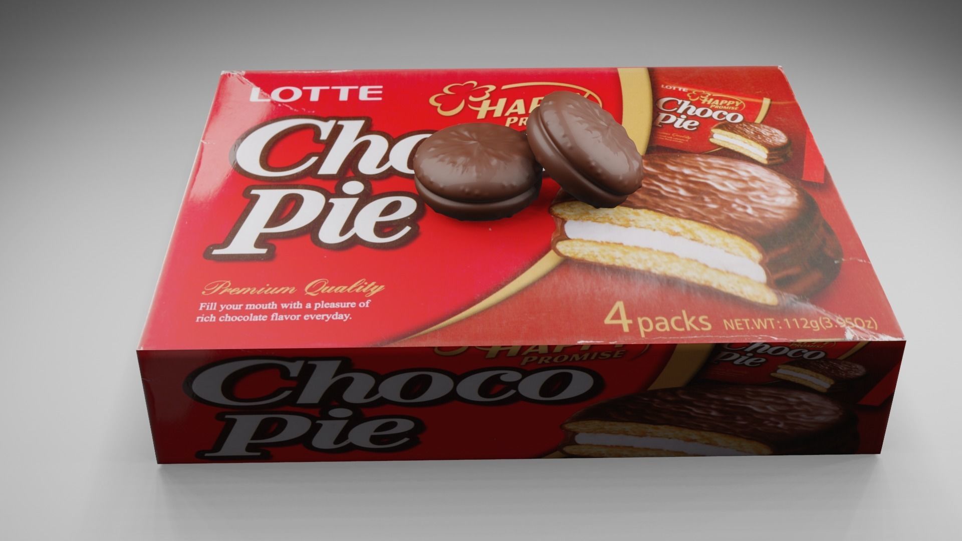 Choco Pie 3D model_2