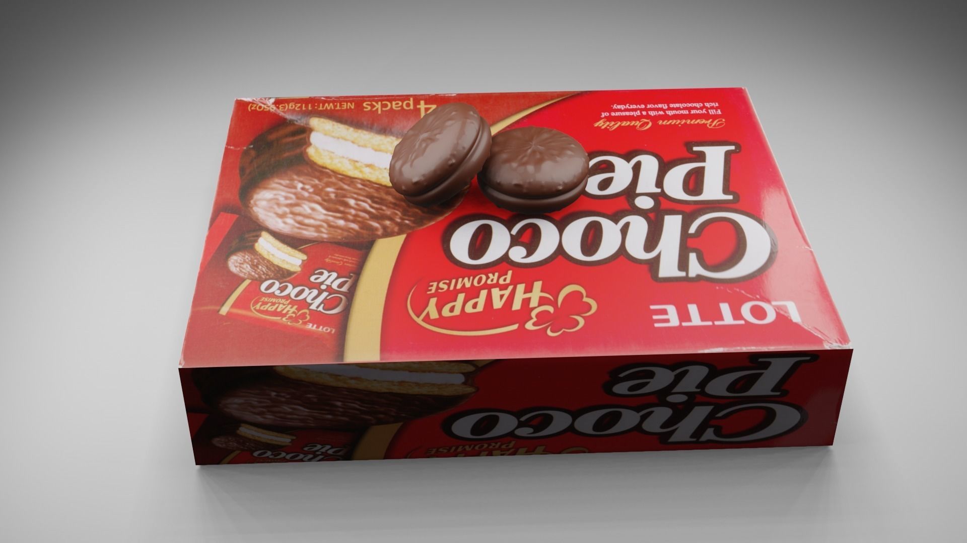 Choco Pie 3D model_4