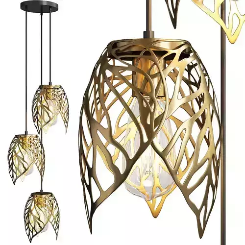 GILDED LEAVES CHANDELIER