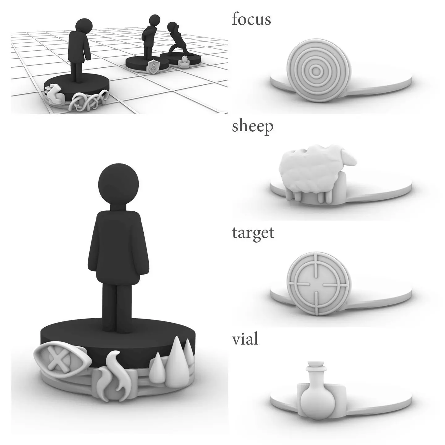 condition marker stacking plates focus sheep target vial 3D print model