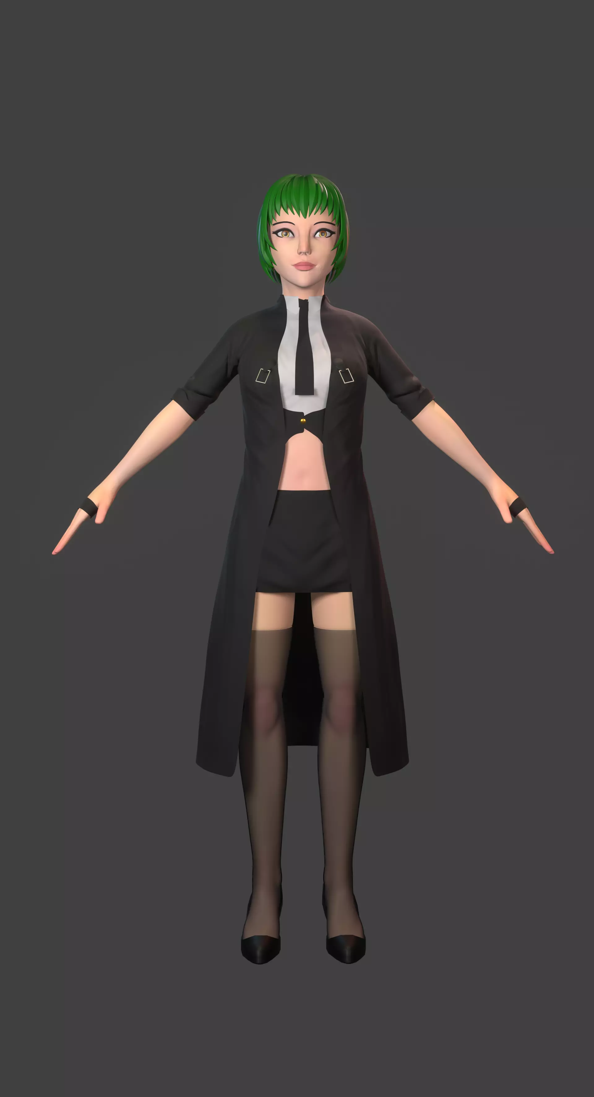 Fan model hazama Free low-poly 3D model