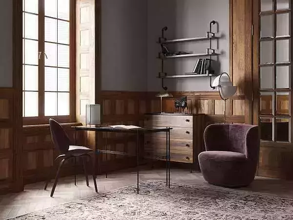Wooden Interior Scene Free low-poly 3D model