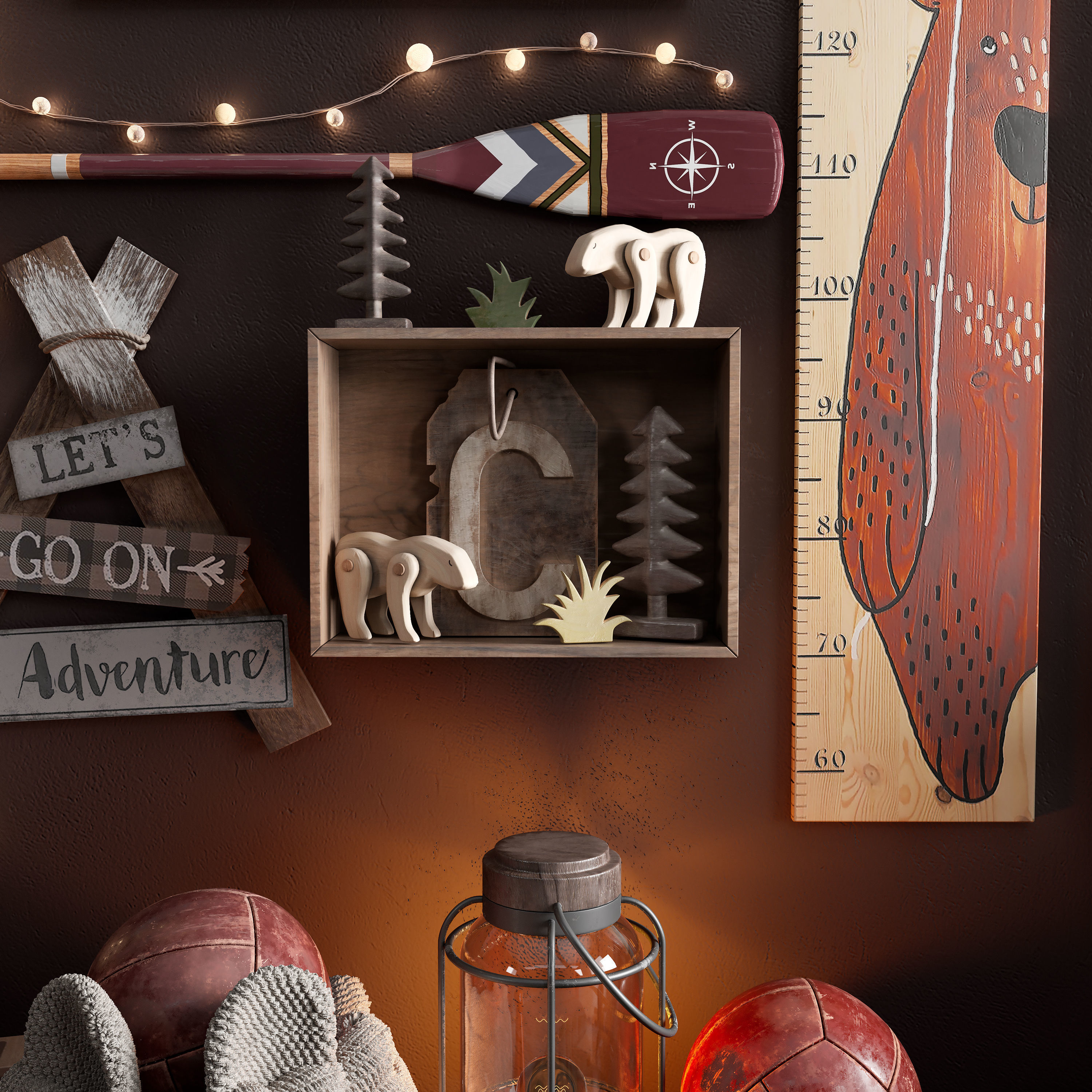  A large teen room set of decor in scout style 3D model_1