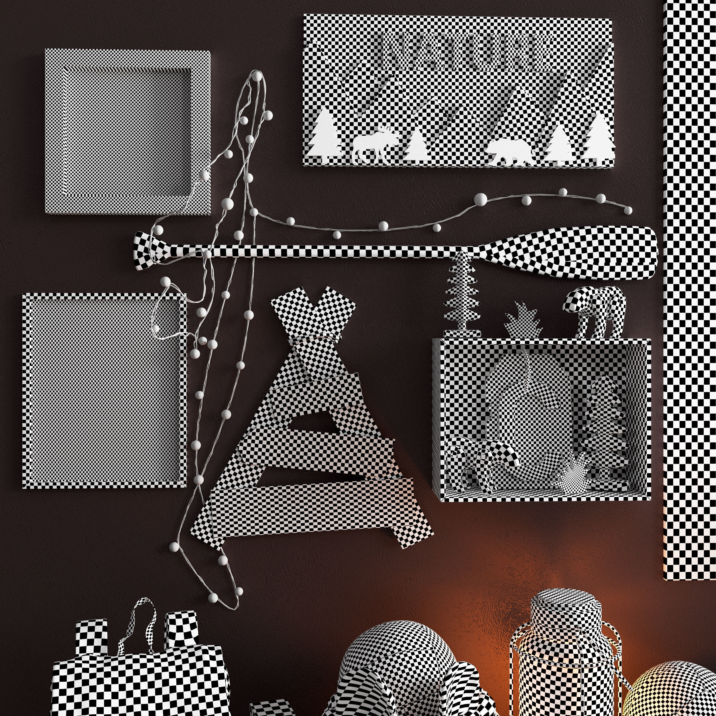  A large teen room set of decor in scout style 3D model_21