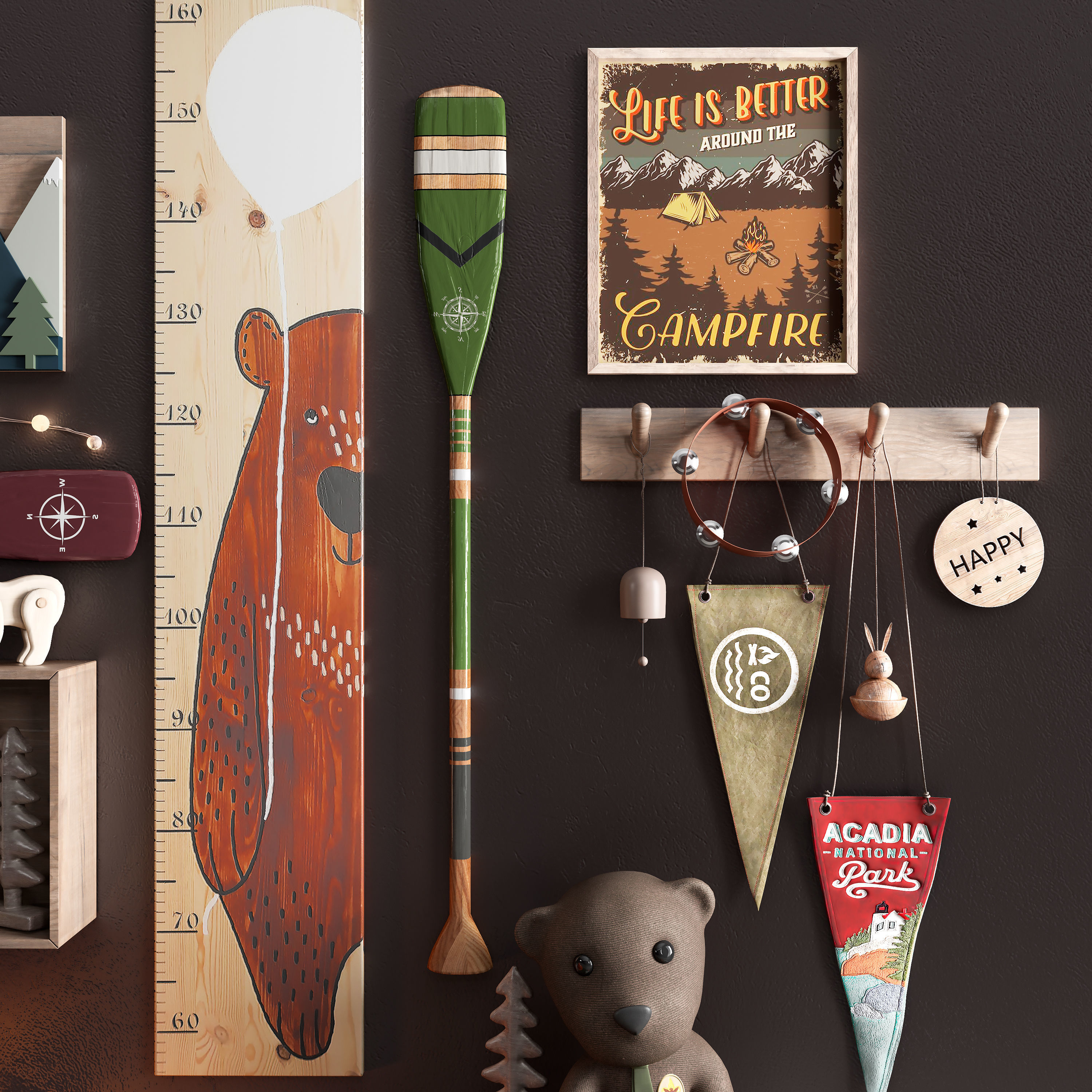  A large teen room set of decor in scout style 3D model_9