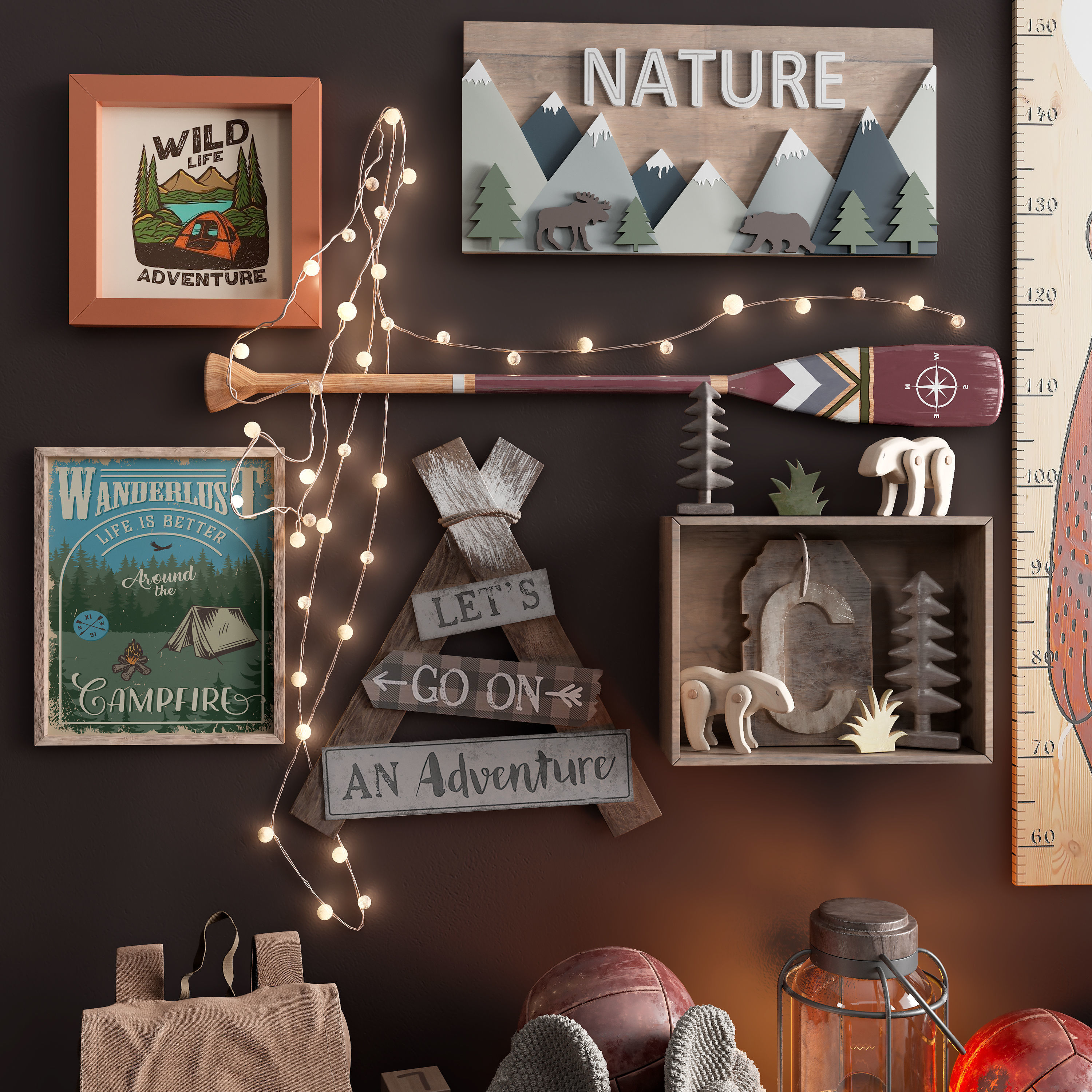  A large teen room set of decor in scout style 3D model_8