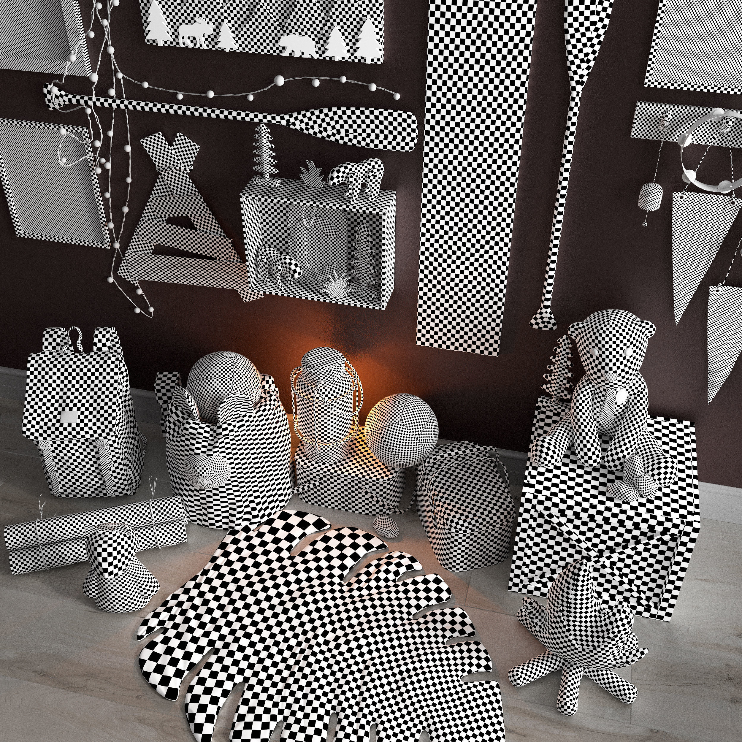  A large teen room set of decor in scout style 3D model_22